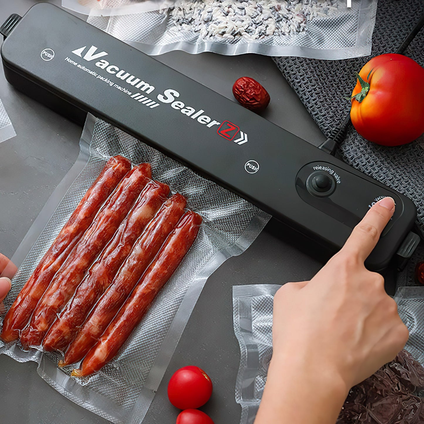 Selladora de alimentos al vacío SEALER Z® SOLO X HOY Rollo bolsas (8mts) GRATIS