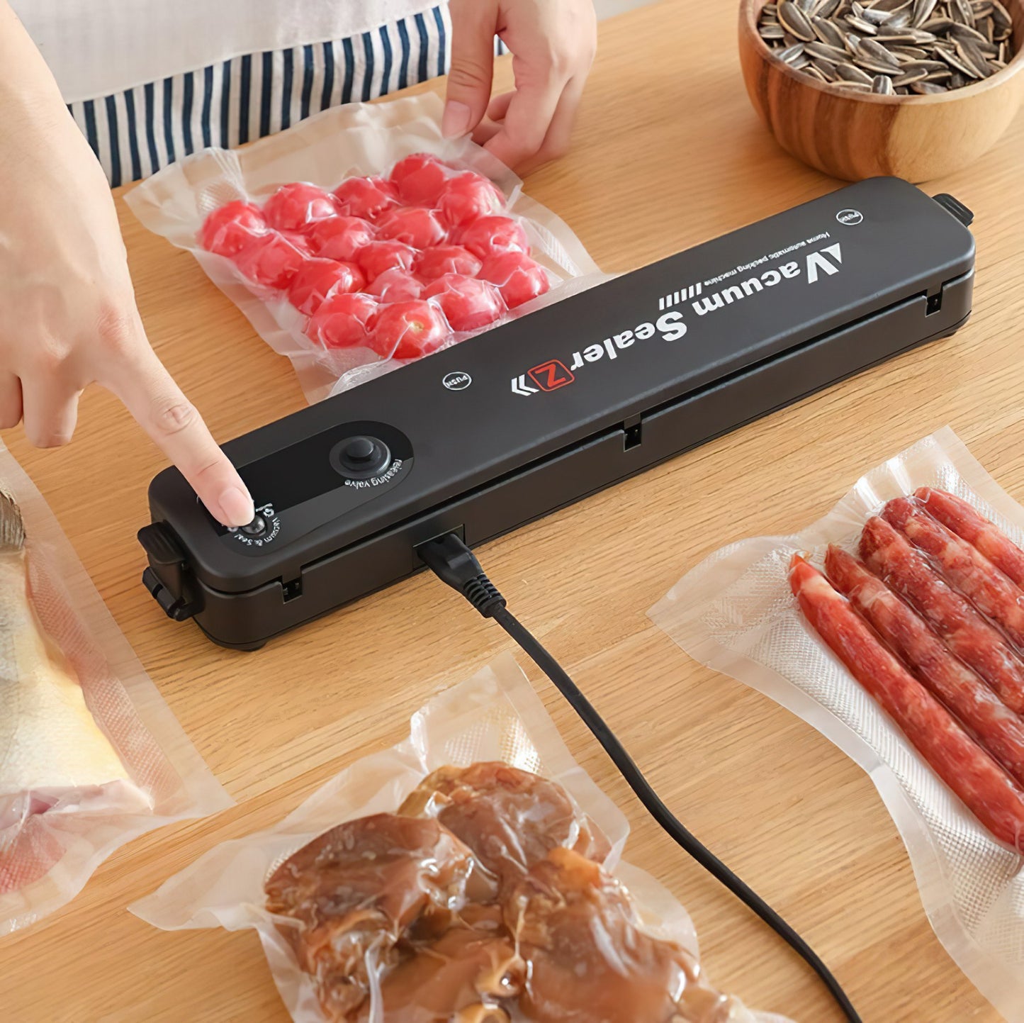 Selladora de alimentos al vacío SEALER Z® SOLO X HOY Rollo bolsas (8mts) GRATIS