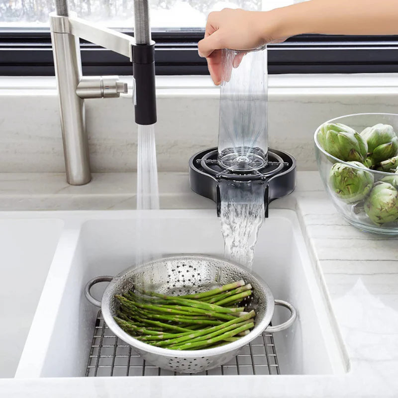 Lava Vasos Automático a Presión CLEANGLASS® – SOLO POR HOY ¡Instalación fácil + Adaptador GRATIS!