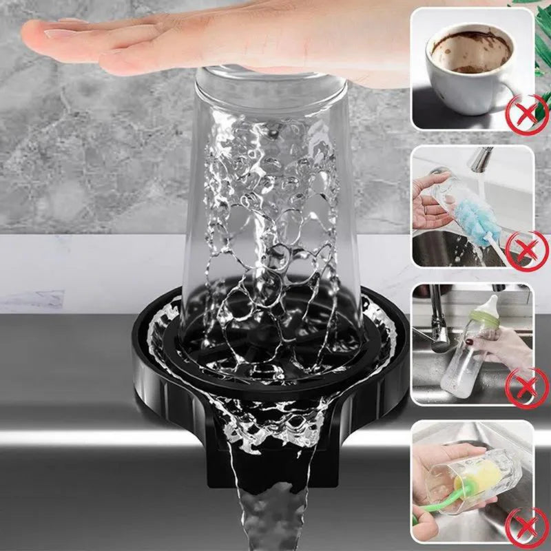 Lava Vasos Automático a Presión CLEANGLASS® – SOLO POR HOY ¡Instalación fácil + Adaptador GRATIS!
