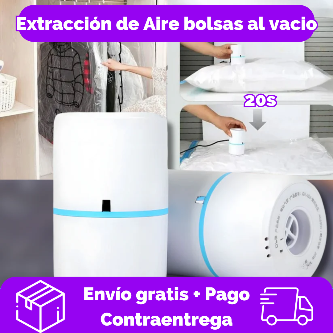 PACK X 10 BOLSAS AL VACÍO RE-UTILIZABLES + 10 BOMBA DE AIRE
