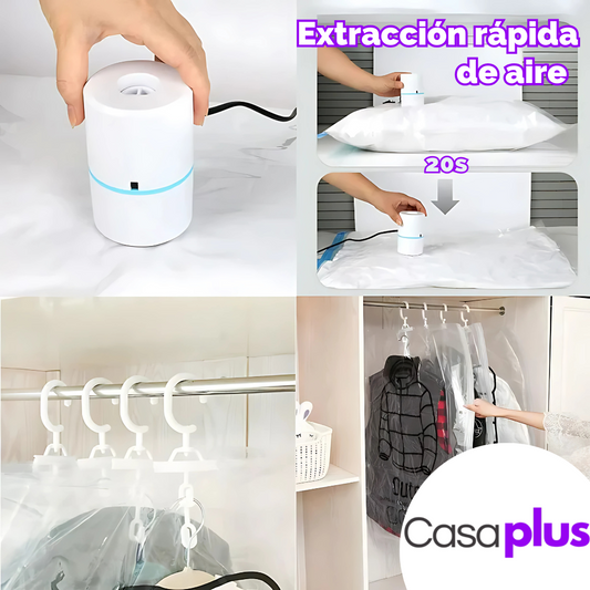 PACK X 10 BOLSAS AL VACÍO RE-UTILIZABLES + 10 BOMBA DE AIRE